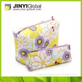 Wholesale cheap top quality beautiful custom ziplock nylon travel flower printed cosmetic bags